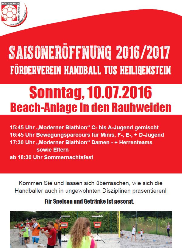 Saisoneröffnung und Sommernachtsfest des Fördervereins Handball am 10.07.2016