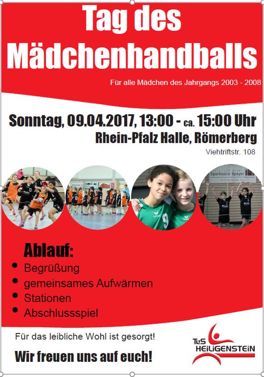 Sonntag, 09.04.2017 Tag des Mädchen- und Frauenhandballs beim TuS Heiligenstein