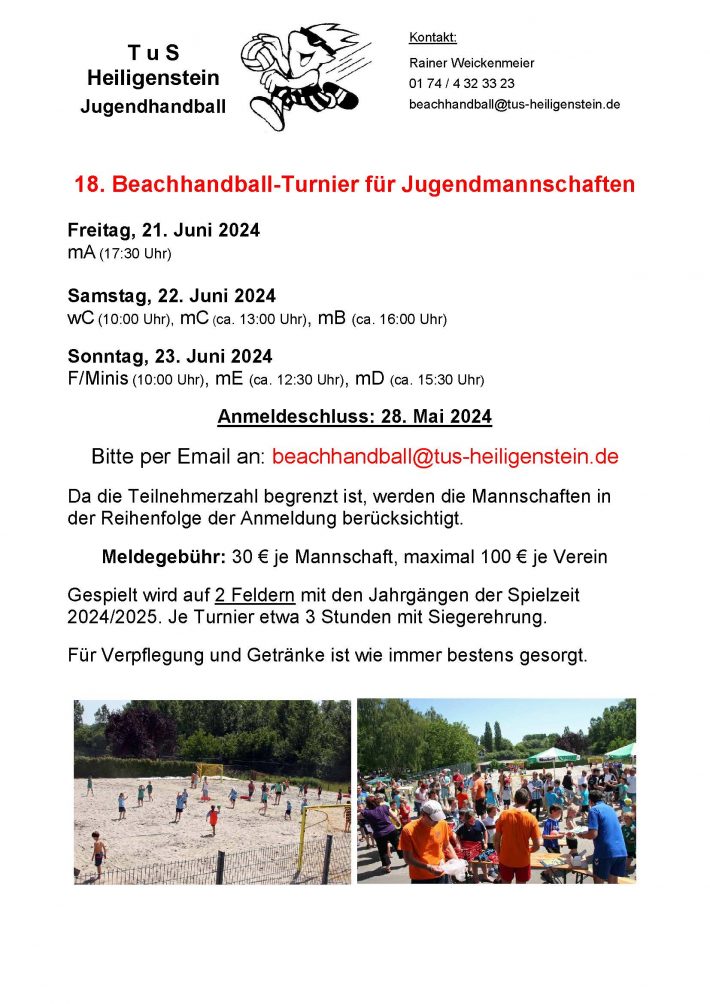 Einladung Beachhandball-Jugendturnier
